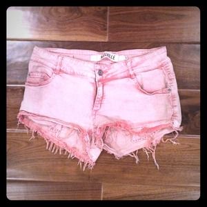 Brandy Melville Pink Acid Wash Shorts