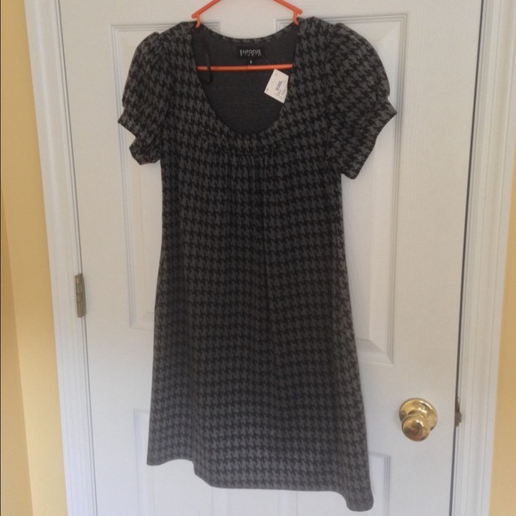 Enfocus Studio Black & Gray Houndstooth Dress