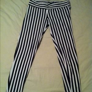 Forever 21 striped beetlejuice leggings