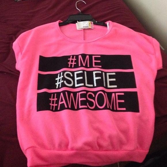 Neon pink selfie shirt