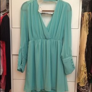 Mint green chiffon dress new with tag