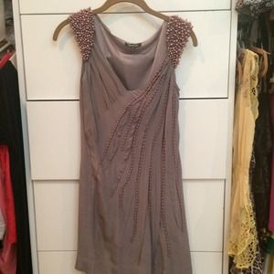 Hannah joe beaded dress in mauve xs.