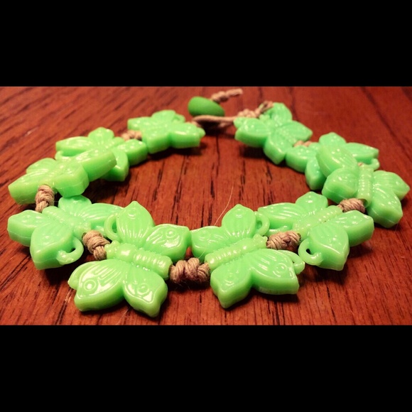 KIDS Green Butterfly Bracelet/Anklet SUMMER SALE - Picture 6 of 6