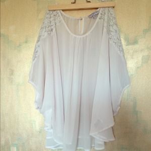 Cotton On Chiffon White Lace Poncho
