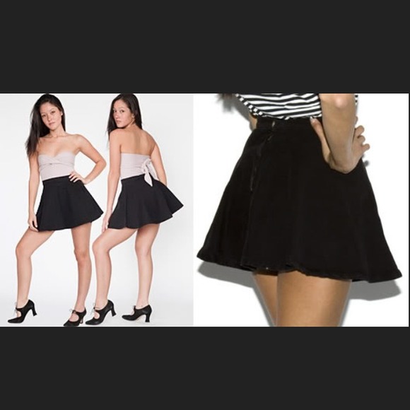 American apparel black denim circle skirt