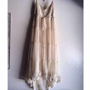 Lace crochet halter dress