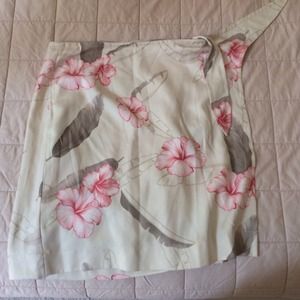 Tommy Bahama wrap silk skirt.