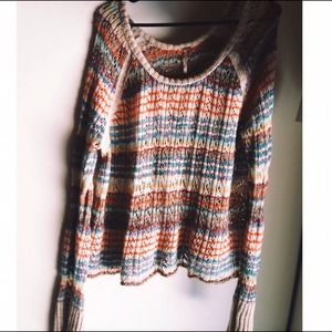Rainbow oversized free people sweater
