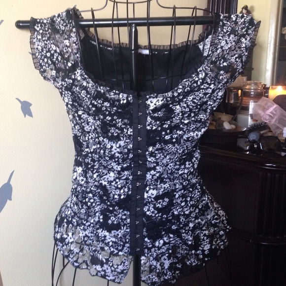 Gorgeous black and white lace shirt