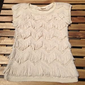 Anthropologie - Chevron Fringe Sweater sz Small