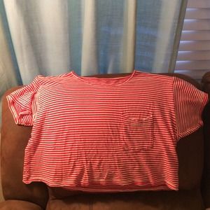 Red and white striped frocket crop top