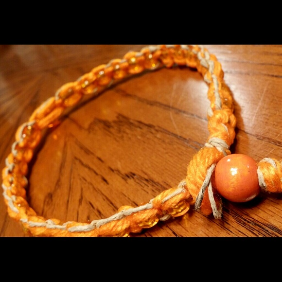 Orange Heart Hemp Necklace HANDMADE SALE - Picture 4 of 4