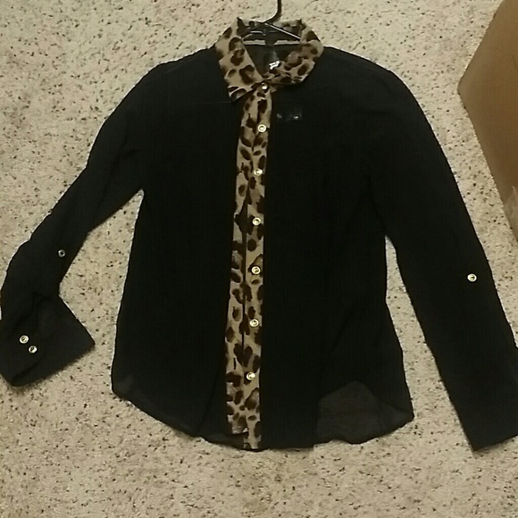 Sheer long sleeve blouse