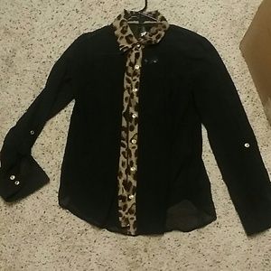 Sheer long sleeve blouse