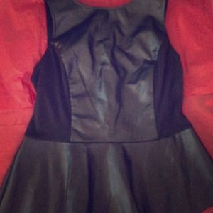 Leather Peplum Top