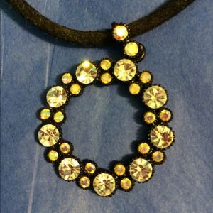 Black felt pendant necklace