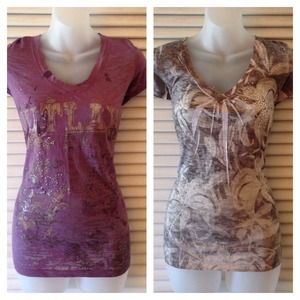 Two Maurices XL Burnout Embellished Tees