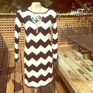Chevron cotton black and white dress. Super cute.