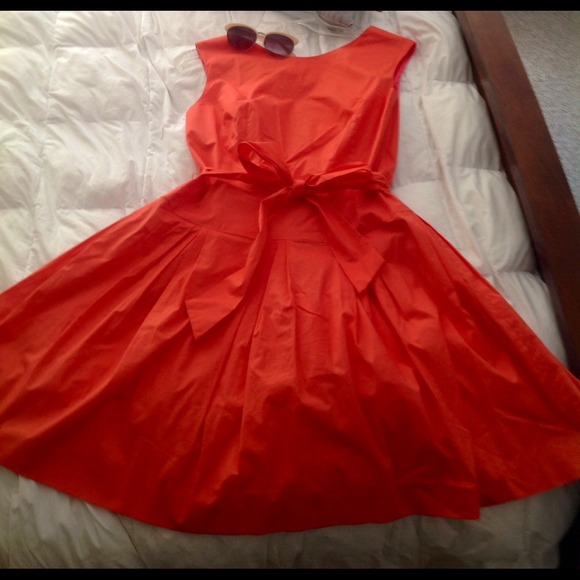 Shoshanna cotton cocktail dress in mandarin!