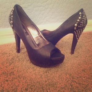 Black studded heels