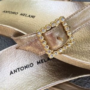 🎉 Antonio Melani Metallic Gold Sandals