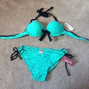 Mint/Black bikini
