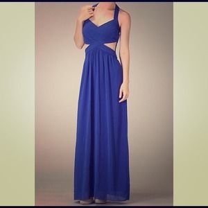 Royal blue maxi dress. full length