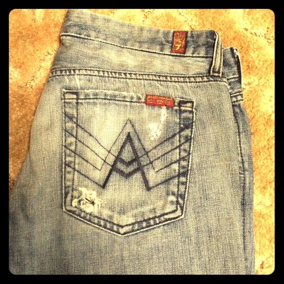 Men's 7 for all mankind "A pocket" light wash jean
