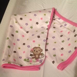 Girls "I love daddy" monkey blanket