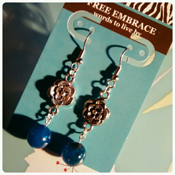 Deep blue Sea Sediment earrings - Picture 3 of 6