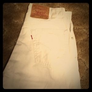 Men's Levi's 505 white denim jeans