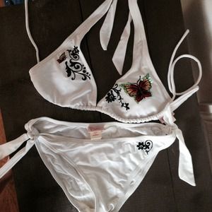 Candie's white butterfly bikini