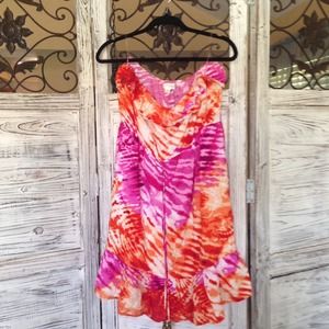 Strapless colorful dress