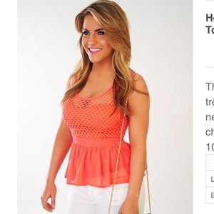 NWT size medium coral peplum crop top! 😍