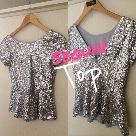 Peplum Sequin Top