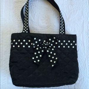 Polka dot quilted purse w/ bow 🎀