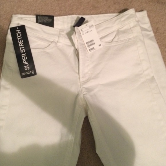White "super stretch" jeans size 6 h&m