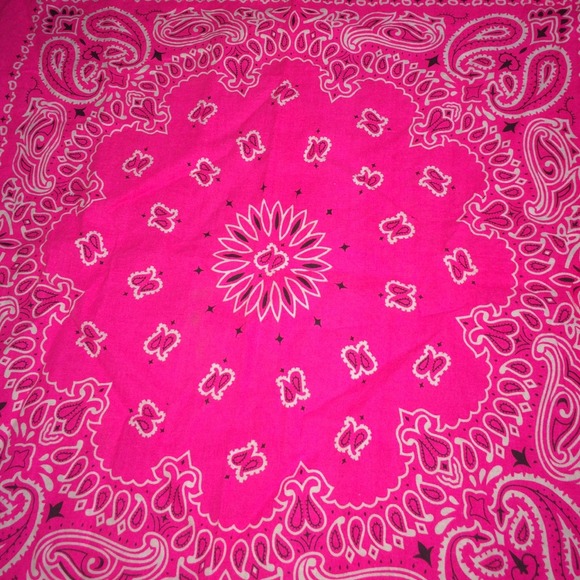 🚫SOLD Neon bright pink bandana - Picture 2 of 4