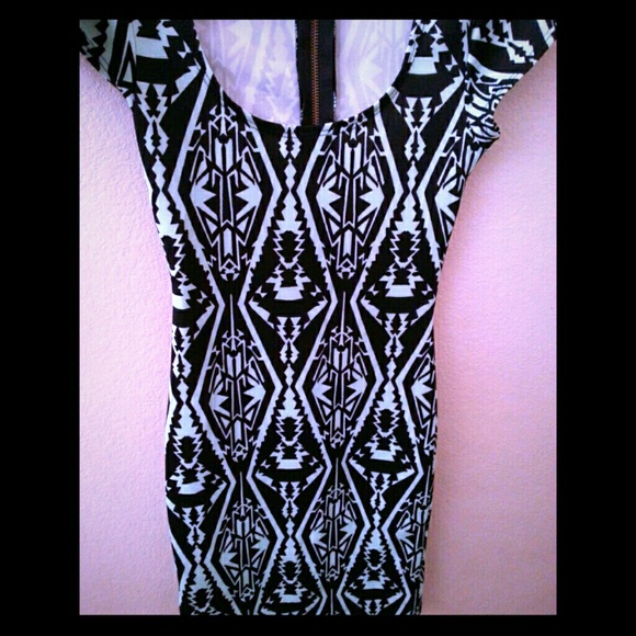Turquoise Printed Tribal Dress