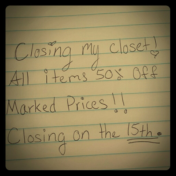 Closing my closet! All items 50% off!