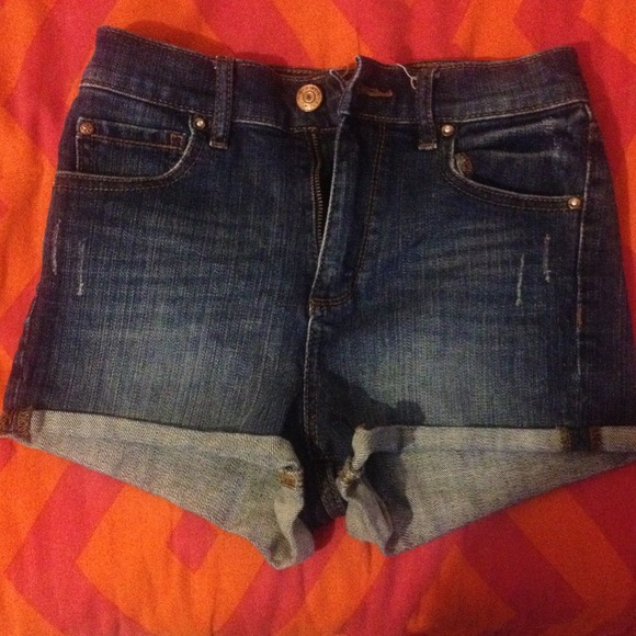 High waisted denim shorts