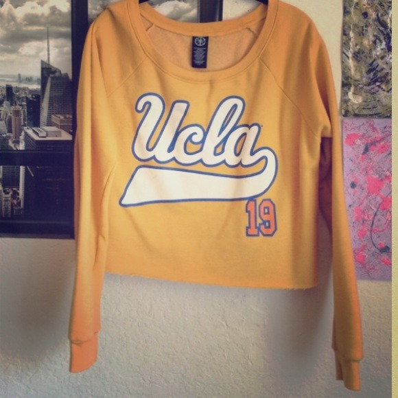 UCLA yellow crop top sweater