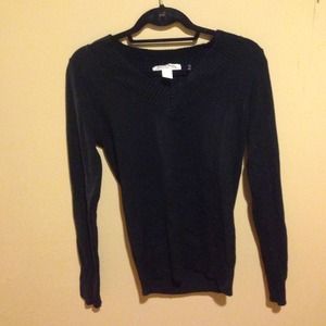 Black v-neck sweater
