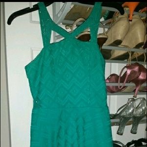 Turquoise lace dress