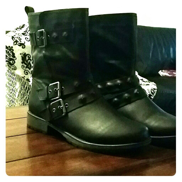JustFab Shoes - Justfab moto motorcycle boots