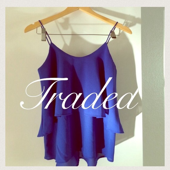 🌻TRADED🌻 Spaghetti Strap Bright Blue Flowy Top