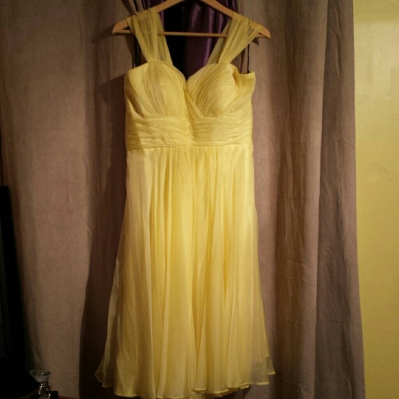 Yellow chiffon bridesmaid dress or formal dress - Picture 1 of 4