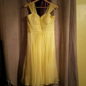 Yellow chiffon bridesmaid dress or formal dress