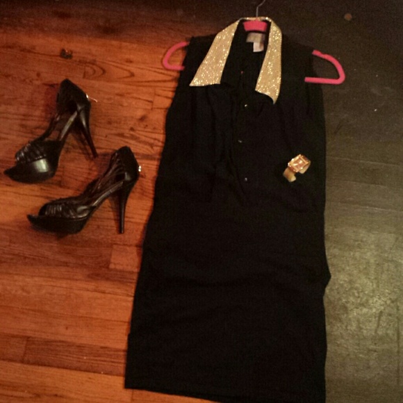 Black and cream button up plus size 2X