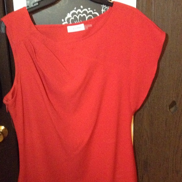 Red Orange Calvin Klein dress - Picture 2 of 4